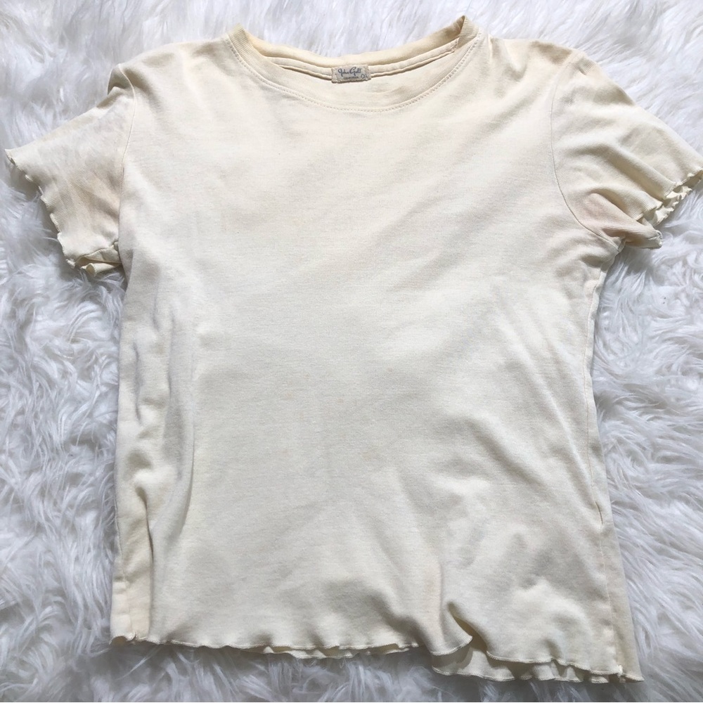 Brand Melville crop tops shirt tshirt top white cream one size summer spring